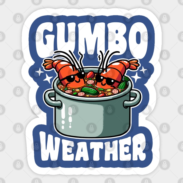 Gumbo Weather Cool Crawfish Sticker by DetourShirts